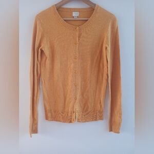 A New Day Women’s XS Button-Front Cardigan Sweater - Burnt Orange / Mustard Gold
